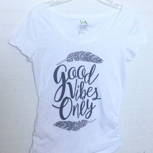 KT Size M Good Vibes Only White Maternity T-Shirt